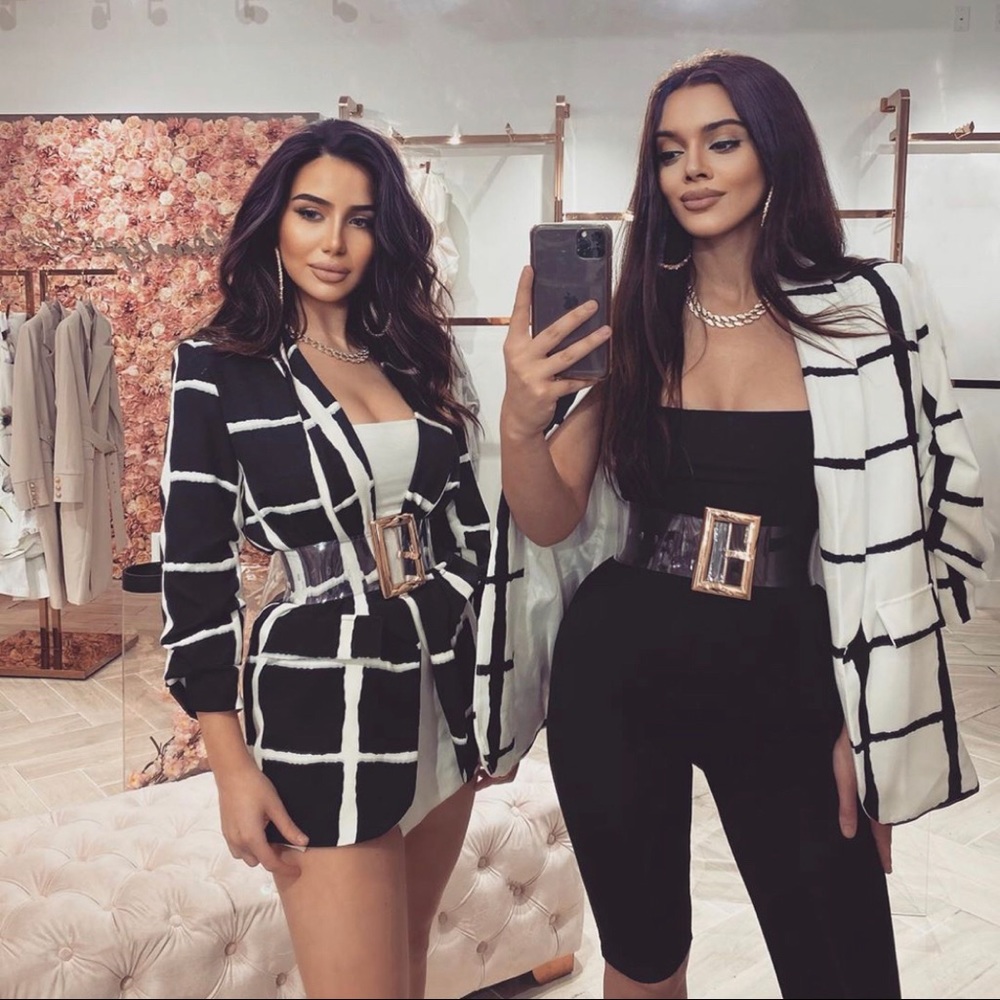 White Sexy Blazer Dress